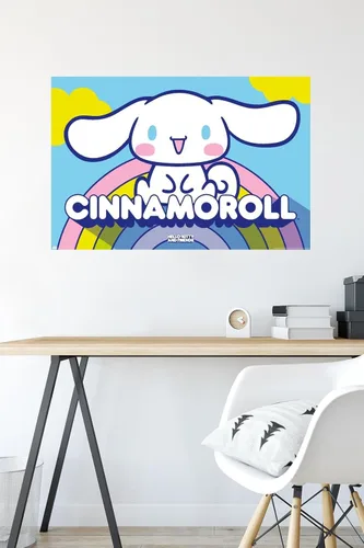 Vista 4 de Hello Kitty and Friends: 22 Over The Rainbow - Póster de pared de Cinnamoroll, 34 pulgadas de largo x 22.4 pulgadas de ancho, versión sin marco