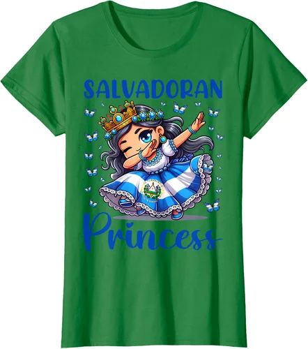 Vista 42 de Camiseta de princesa salvadoreña dabbing para niñas y niños