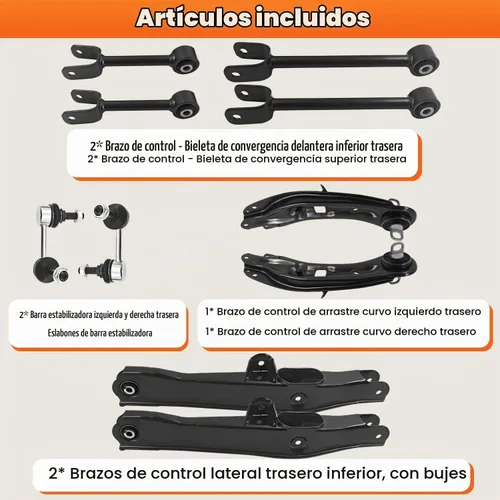 Vista 5 de Brazo de control superior e inferior trasero y barra estabilizadora compatible con Dodge Journey 2009-2010 CMS251247 LL81526