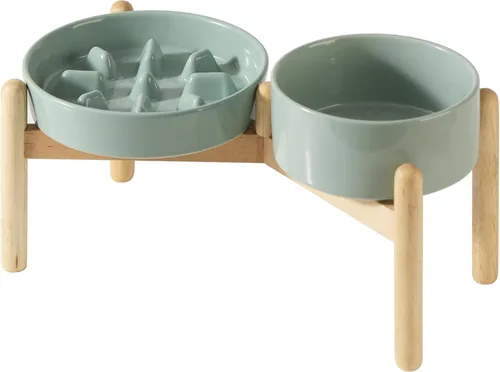 Vista 56 de Havniva Cuencos elevados para perros de alimentación lenta, 6.1 pulgadas 1 x café marrón - C