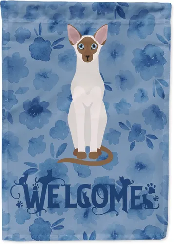 Vista 45 de Caroline's Treasures CK5005GF Bandera de bienvenida de gato abisinio para buzón, bandera decorativa para patio exterior, obras de arte de patio
