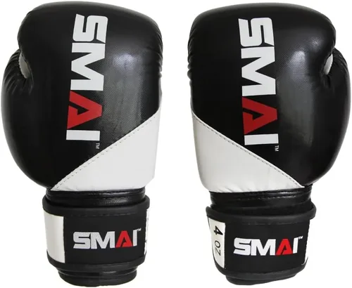 Vista 5 de SMAI Guantes de boxeo de cuero MMA para niños: guantes de kickboxing profesionales con protección mejorada para la muñeca y los nudillos. Cuero