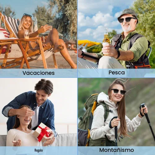 Vista 2 de Lentes inteligentes con Bluetooth, para hombres y mujeres, control táctil, protección UV al aire libre y control de voz, llamadas manos libres