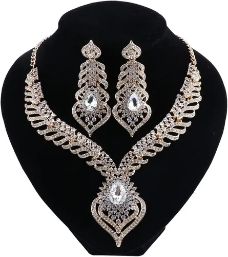 Vista 13 de Collar con colgante de corazón de diamantes de imitación de cristal de moda para mujer, accesorios de fiesta de boda nupcial