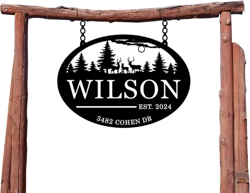 Vista 15 de Letrero de metal personalizado con números de dirección de casa, valla de puerta de número de calle personalizada o placa de puerta delantera