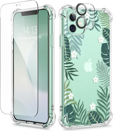 Vista 64 de GVIEWIN - Funda para iPhone 11 con protector de pantalla + protector de lente de cámara, cubierta protectora transparente suave de poliuretano
