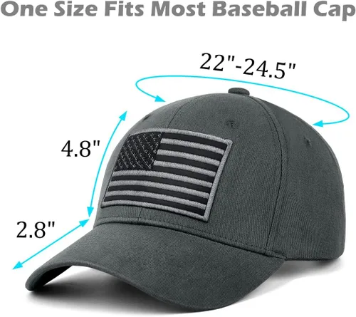 Vista 6 de LCZTN Paquete de 2 gorras de béisbol con la bandera estadounidense para hombres y mujeres, sombrero de papá liso de perfil bajo de Estados Unidos