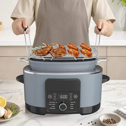 Vista 6 de Rejilla para asar y vaporera para Ninja Foodi Possible Cooker Pro 8.5Qt
