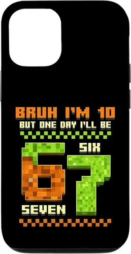 Vista 27 de Bruh I'm 10 But One-Day I'll Be 67 Retro 10th Birthday Kids Case for iPhone XR