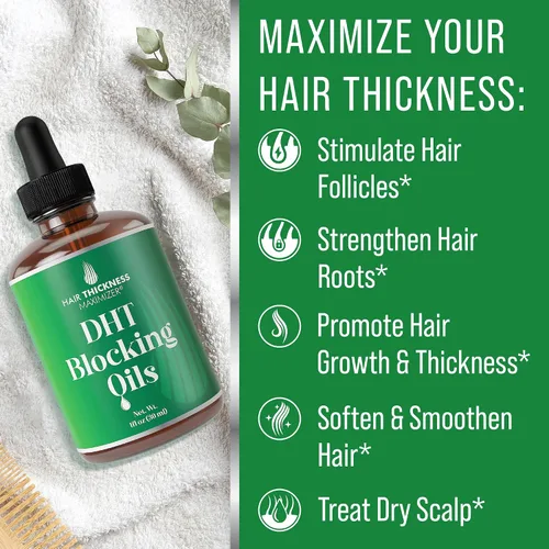 Vista 4 de Bloqueador de DHT para Mujeres, Hombres – Fortalece y Hidrata el Cabello Fino y Seco para un Cuero Cabelludo con Mejor Aspecto – Suero Vegano y Sin