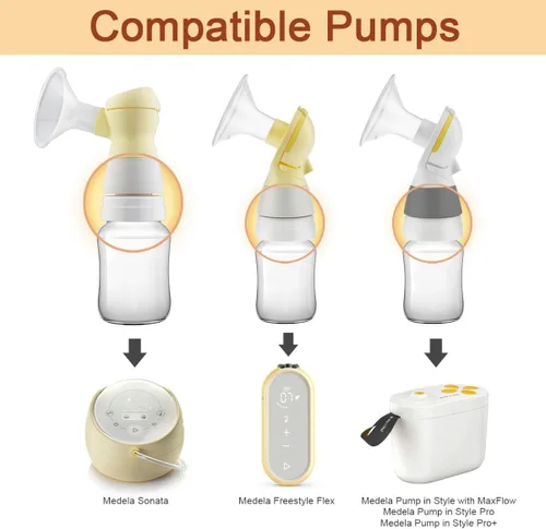 Vista 3 de Maymom Kit de conversión compatible con Medela Sonata, Freestyle Flex, bomba con estilo MaxFlow Pro Pro Pro para usar con botella de polipropileno