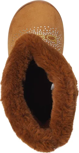 Vista 5 de bebe Botas de invierno para niñas, botas de microgamuza con diamantes de imitación y puños de piel sintética