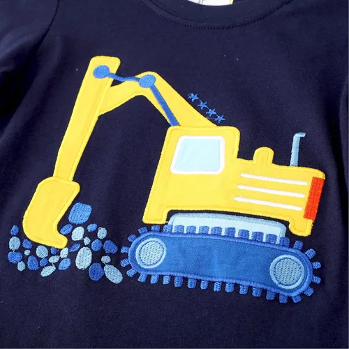 Vista 5 de Frogwill - Remera con diseño de excavadora de manga larga para niños de 2 a 7 años de edad