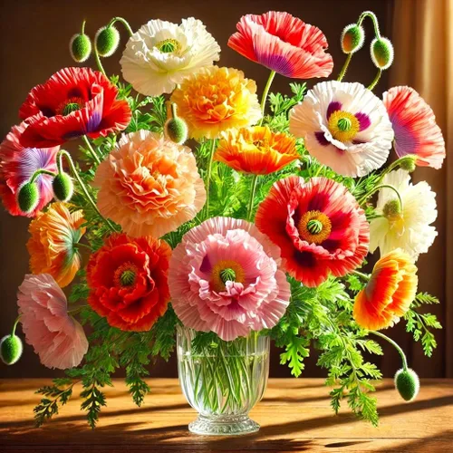 Vista 5 de Terry Poppy Mix - Semillas de doble flor para plantar flores anuales