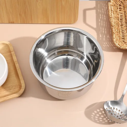 Vista 2 de Zerodeko Reemplazo de olla de arroz de 2 litros, olla interior antiadherente de acero inoxidable, olla de olla a presión tradicional, accesorios