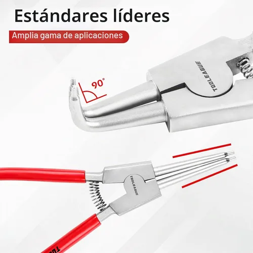 Vista 3 de TOOLEAGUE Juego de alicates de anillo de presión pequeños de 5 pulgadas
