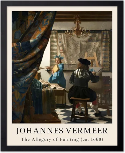 Vista 51 de Poster Master Póster vintage Johannes Vermeer – Impresión de pintura de vista retro de Delft – Vista del arte de Delft – Regalo para hombres