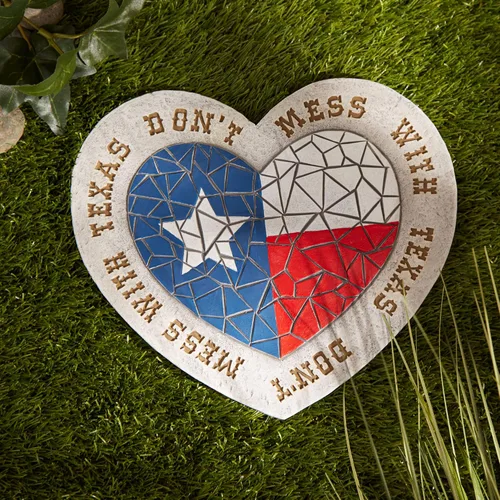 Vista 4 de Zingz & Thingz Colección de jardín al aire libre Colorido Stepping Stone, 10x10x0.75, Don't Mess with Texas