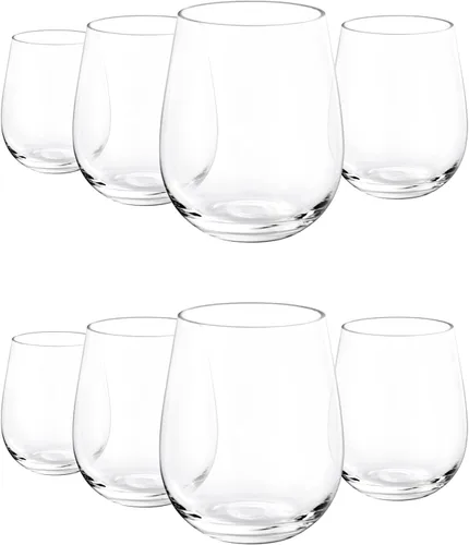 Vista 9 de KX-WARE Copas de vino acrílicas irrompibles de 18 onzas sin tallo, juego de 4 unidades transparentes