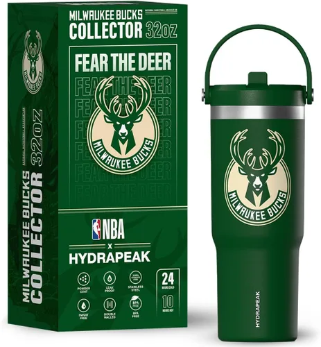 Vista 17 de Hydrapeak Boston Celtics Nomad - Botella de agua aislada de acero inoxidable a prueba de fugas con asa de agarre flexible y tapa de pajilla, edición