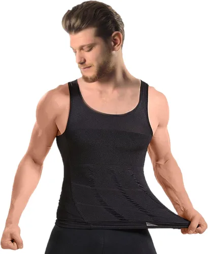 Vista 6 de Mistirik Camisas de compresión para hombre Chaleco adelgazante para hombre Camiseta ajustada para hombre Camiseta de compresión sin mangas