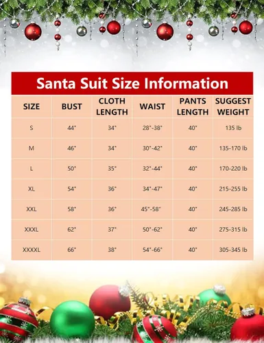 Vista 6 de ZIW Santa Claus Costume for Men 10pcs Deluxe Adults Santa Suit Christmas Xmas Santa Outfit