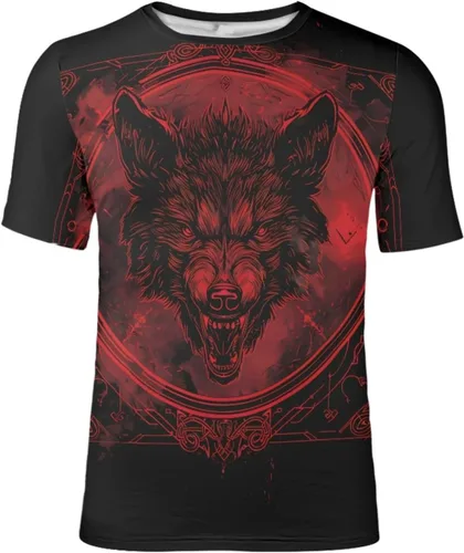 Vista 39 de GLUDEAR Camiseta Vikings para hombre, novedad con estampado 3D de mitología nórdica Aurora Galaxy Life Tree