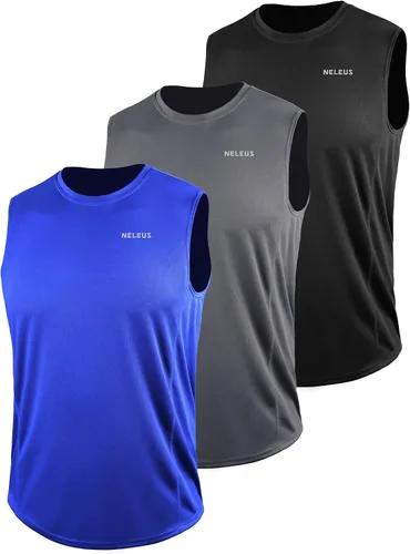 Vista 18 de NELEUS Camiseta sin mangas Dry Fit para hombre
