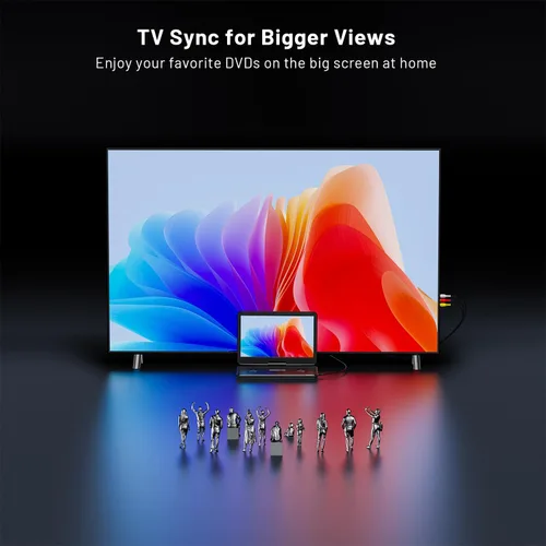 Vista 7 de 17.5" TV portátil reproductor de DVD con pantalla giratoria HD