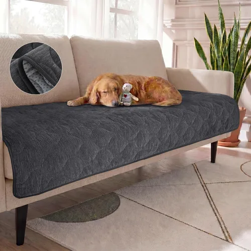 Vista 13 de Turquoize Funda para Sofá para Perros Lavable Antideslizante Fundas Protectoras para Sofá de 2-3 Cojines Apto para Mascotas Chenille Acolchado