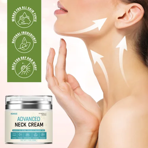 Vista 7 de Crema para el cuello para tensar reafirmante: crema de estiramiento facial instantáneo - Crema antiarrugas con retinol colágeno y ácido hialurónico