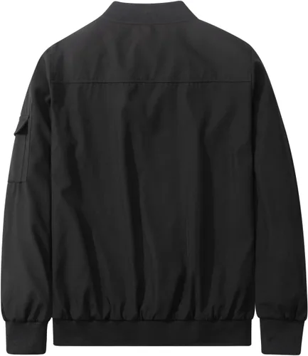 Vista 3 de TLZC Chaqueta bomber de moda para hombre, chaqueta cortavientos ligera para golf, abrigo resistente al viento