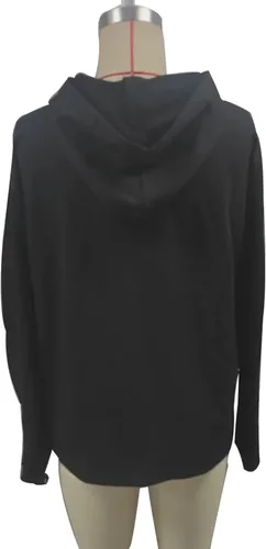 Vista 5 de Camiseta con capucha de calavera para mujer, estilo gótico, retro, con gráfico, para Halloween, casual, de manga larga