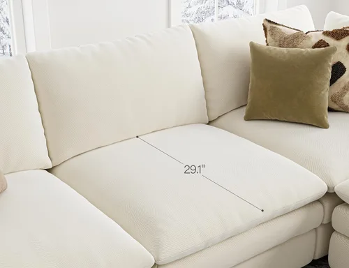 Vista 4 de Txtin's Sofás Nube para Sala de Estar Sofá Seccional en Forma de L con Otomana Felpa Profunda 4 Asientos Sofá Moderno para Apartamento