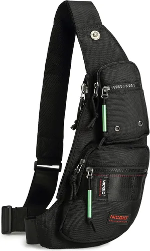 Vista 8 de NICGID Mochilas tipo bandolera, bolsa de pecho con bandolera, bolsas cruzadas de hombro para hombres y mujeres, viajes al aire libre Outdoor Travel