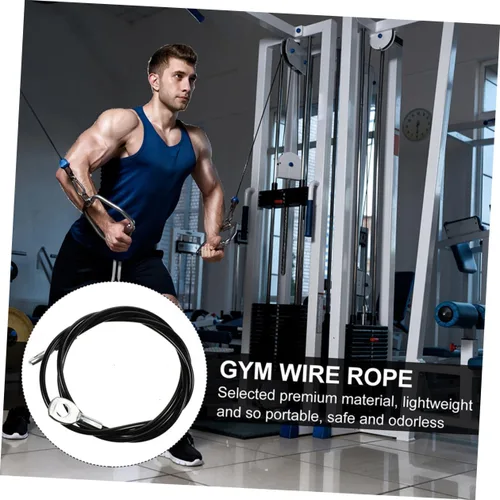 Vista 4 de KESYOO 2 piezas de 0.197 in de diámetro DIY Fitness Cuerda de alambre de acero recubierto de PU Cable de gimnasio para gimnasio en casa Accesorios