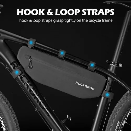 Vista 4 de ROCKBROS Bolsa de Marco de Bicicleta Impermeable Bolsa Triangular de Bicicleta Bolsa Bajo el Tubo Superior Bolsa de Esquina Bolsa de Almacenamiento