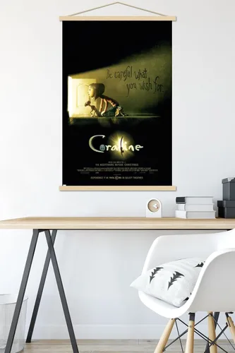 Vista 5 de Trends International Coraline - Póster de pared de una hoja con texto en inglés «Be Careful», 22.37 x 34.00 pulgadas, paquete de impresión prémium