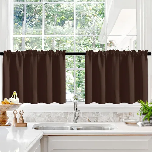 Vista 247 de Deconovo Cortinas opacas, aislamiento térmico, dobladillo para barra, reducción de ruido, certificado Oeko-TEX, cortinas de oscurecimiento