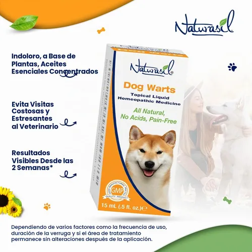 Vista 9 de naturasil Tratamiento perro verrugas 15 ml Warts & Skin Bumps in Dogs 3+ Months Plant-Based Topical Care w/ Thuja Gentle Formula w/ No Harsh