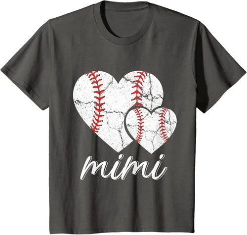 Vista 48 de Camiseta de béisbol Mimi para el Día de la Madre, Negro, S