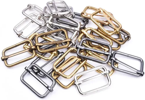 Vista 7 de CooBigo Paquete de 25 hebillas deslizantes ajustables de metal de 1 pulgada, ajustador rectangular Tri-Glide, deslizador de correa de tirantes