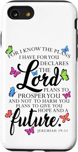 Vista 17 de iPhone 16 Christian Faith Jeremiah 29 11 Inspiring Butterfly Art Women Case