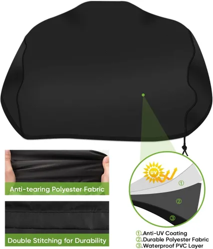 Vista 5 de iCOVER - Funda para parrilla, resistente al agua, para barbacoa Ninja Woodfire al aire libre, serie OG700, protección de barbacoa con cordón