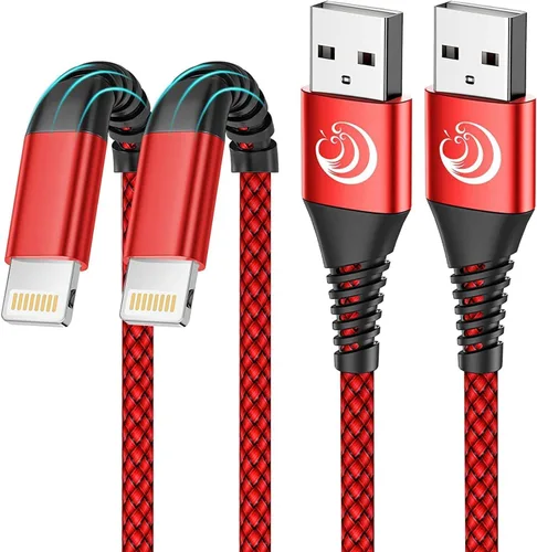 Vista 10 de Aioneus Cable de carga para iPhone de 3 pies, paquete de 3 cables Lightning con certificación MFi, cable de carga rápida de nailon trenzado
