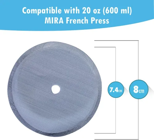 Vista 2 de Cafetera de prensa francesa, doble pared de acero inoxidable, mantiene caliente el café o el té recién hechos durante horas, 20 oz (600 ml)