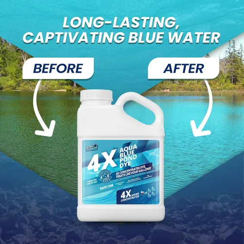 Vista 3 de Tinte para estanque azul aguamarina de 1 galón concentrado 4X, tinte azul lago y estanque para agua de color aguamarina, colorante ideal para lago
