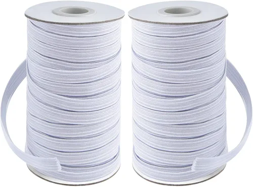 Vista 9 de Coopay Bandas elásticas planas de 40 yardas de largo, 1/2 pulgada de ancho, cuerda elástica plana para coser proyectos de bricolaje, artes y Negro