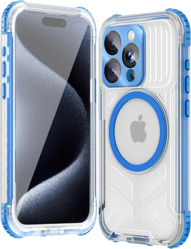 Vista 33 de WIFORT Funda impermeable para iPhone 15, [IP68 bajo el agua a prueba de polvo] [pantalla integrada] [15 pies a prueba de golpes militar], cubierta