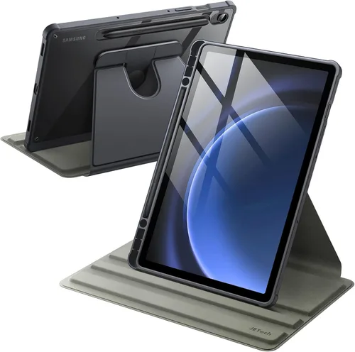Vista 9 de JETech Estuche giratorio para Samsung Galaxy Tab S10 Lite / S10 FE / S9 FE de 10.9 pulgadas / S9 de 11 pulgadas con soporte para S Pen, cubierta